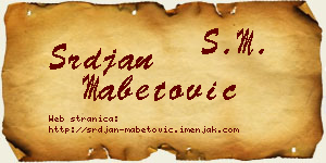 Srđan Mabetović vizit kartica